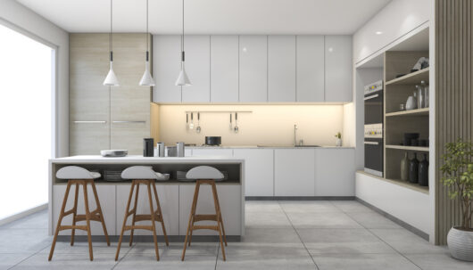 Photo of a Grey modern renovated kitchen